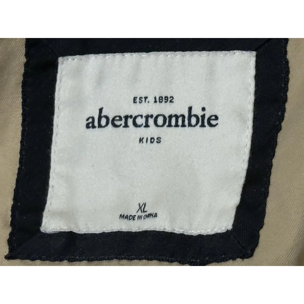 ABERCROMBIE KIDS XL‎ Girls Tan Khaki Jacket Coat Full Zipper Pockets